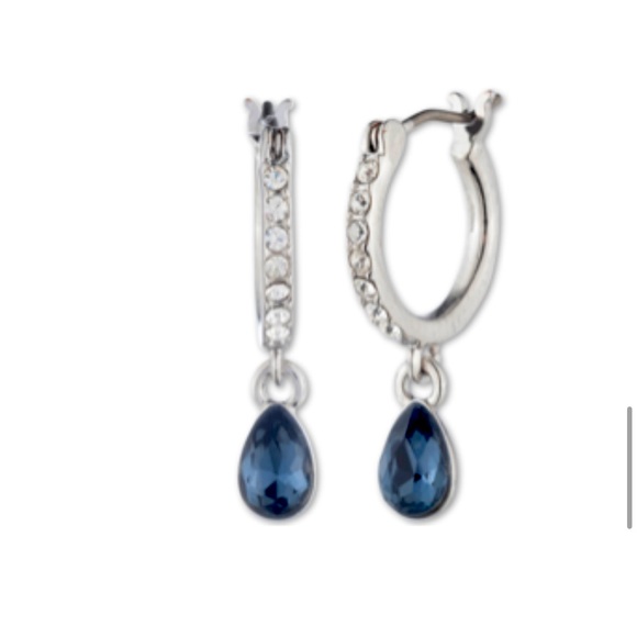 NWT GIVENCHY Elegant Silver and Blue Teardrop Earrings - Picture 1 of 1